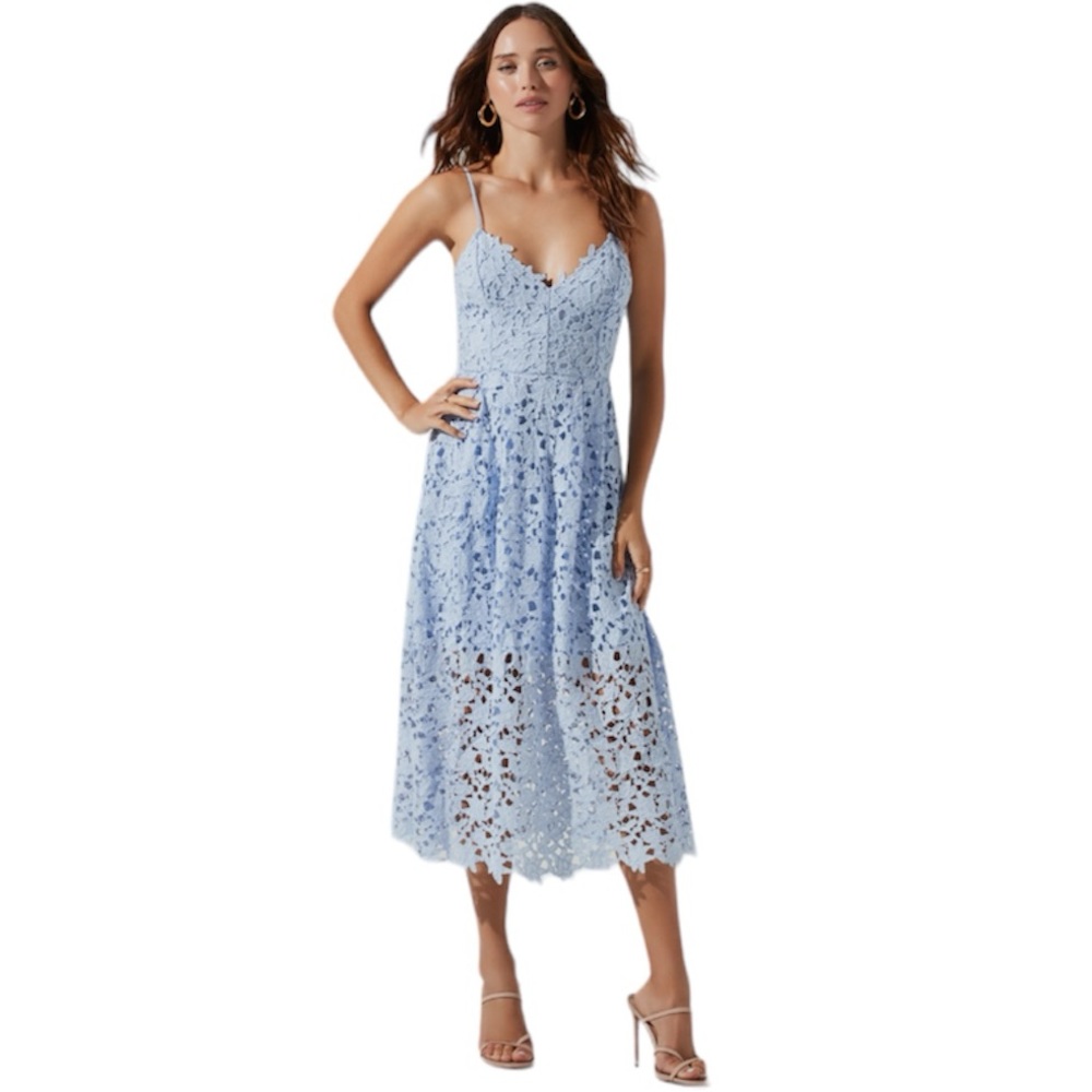 🦋Astr The Label Women’s Lace A Line Midi Dress 
Blue Size-XXL - Picture 3 of 10
